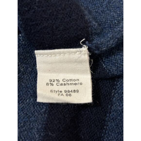 J. Crew Mens Size L Blue Knit Cashmere Blend Long Sleeve V Neck Pullover Sweater - Picture 8 of 9